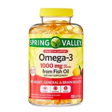 Spring Valley Proactive Support Omega-3 Fish Oil, 1000 mg, 120 Softgels