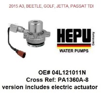Hepu Water Pump Vw Tdi 2.0l 2015-16 A3beetlegolf Jettapassat Electric Oem
