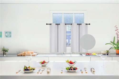 1 SET INSULATE THERMAL SHORT PANELS WINDOW CURTAIN BLACKOUT 100% PRIVACY 35" L - Picture 74 of 79
