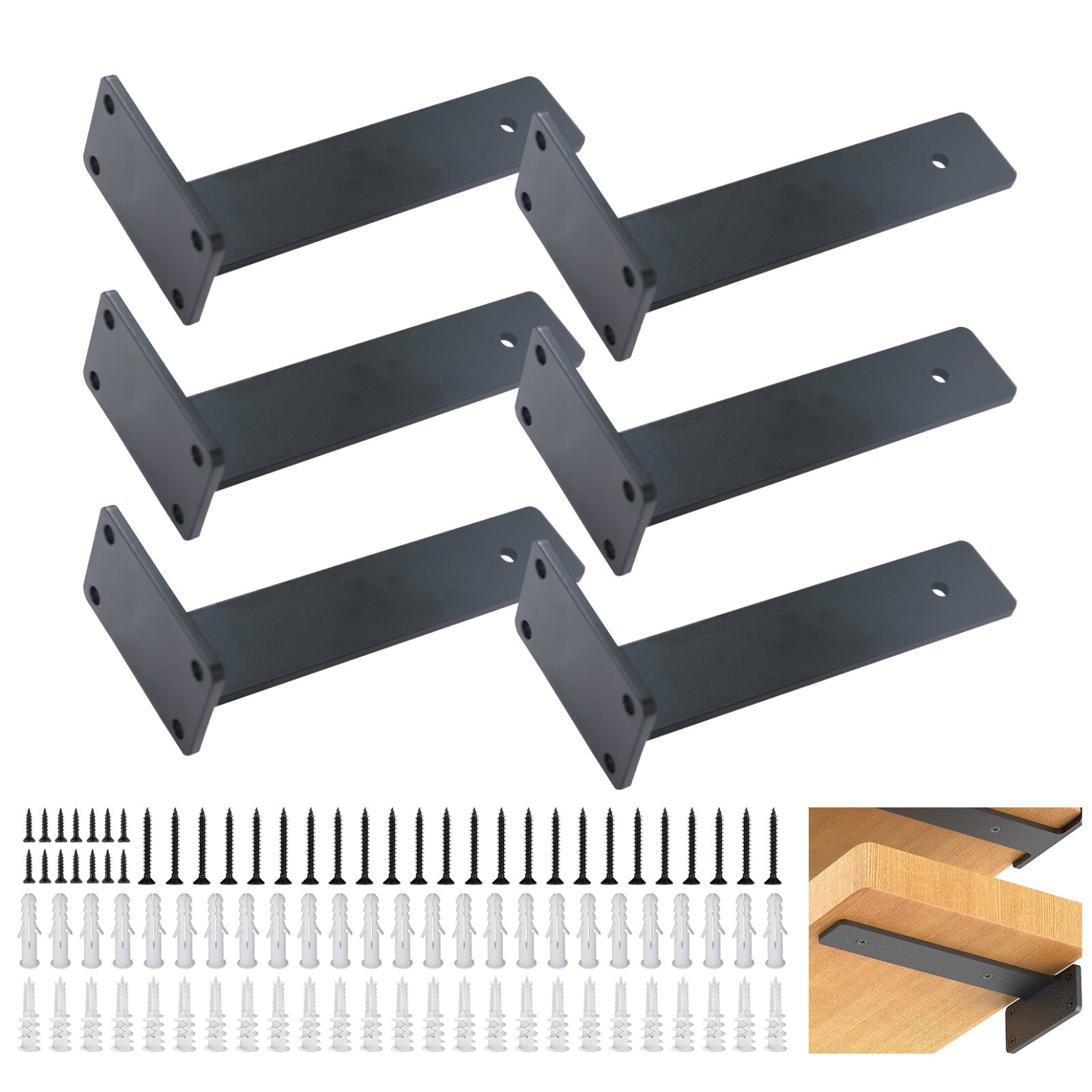 6X Heavy Duty Cast Iron Wall Mounted L Shaped Angle Shelf metal Bracket ...