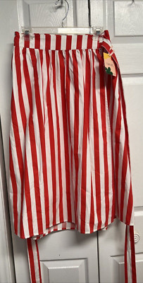 Ban.do Easy Wrap Skirt Red/Ivory Stripe Small New With Tags