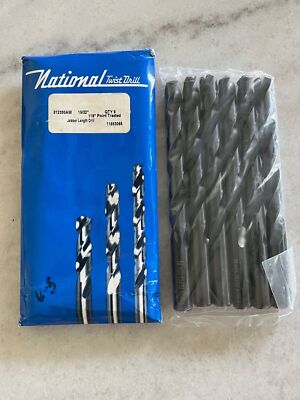 6 new National Twist Drill 15/32'' Jobber Length HSS Bits, Black Oxide, #012330AW