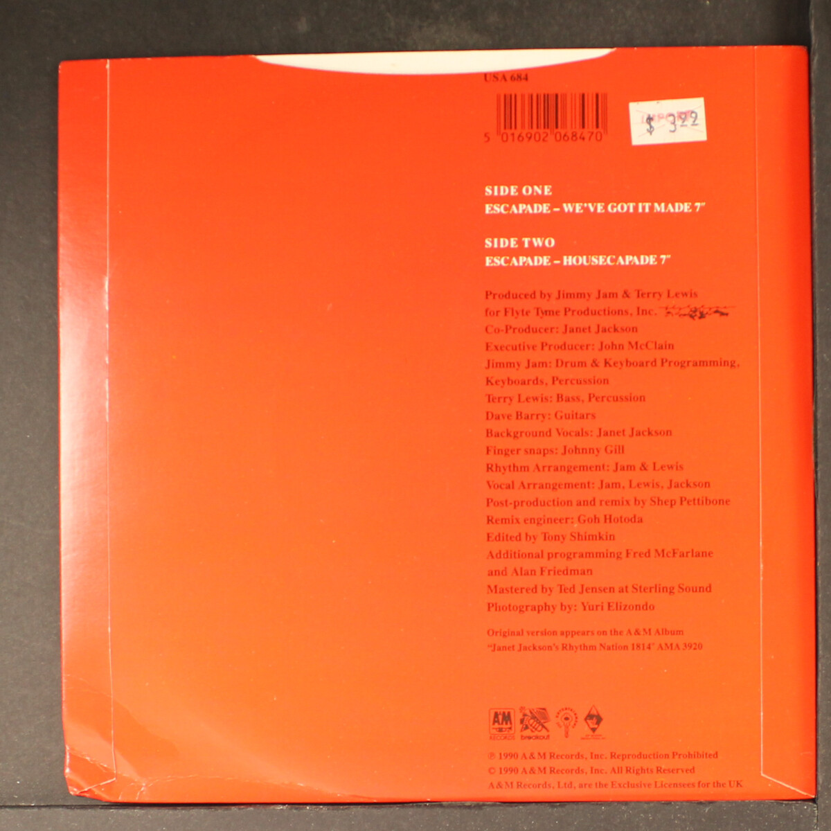 Janet Jackson　Janet.　UKオリジナル　レコード Janet Jackson – Janet. – 2 x Vinyl (Gatefold, LP, Album