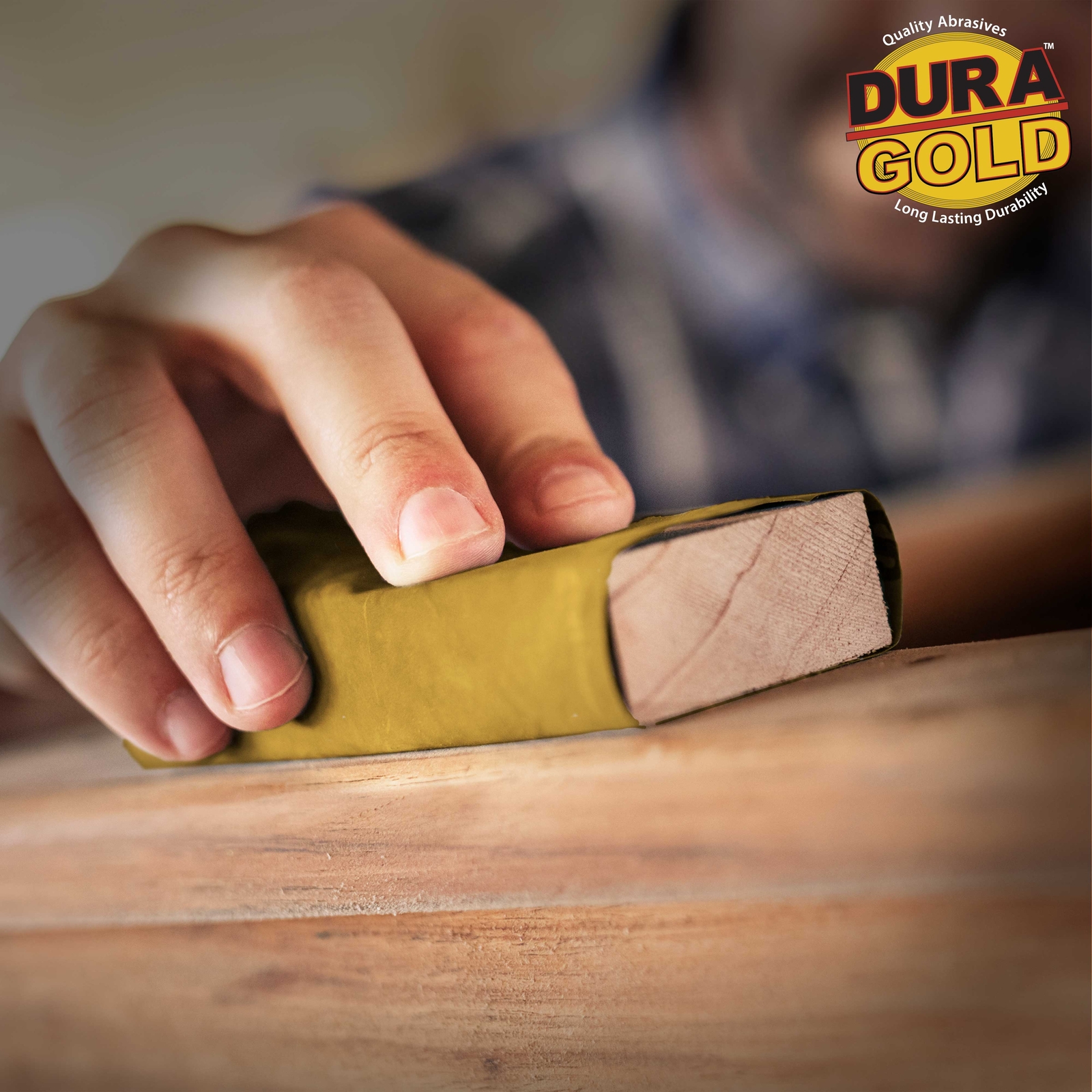 Dura-Gold 320 Grit Gold - 1/4 Sheet Plain Backing Sandpaper 5.5" x 4.5" - 400pk