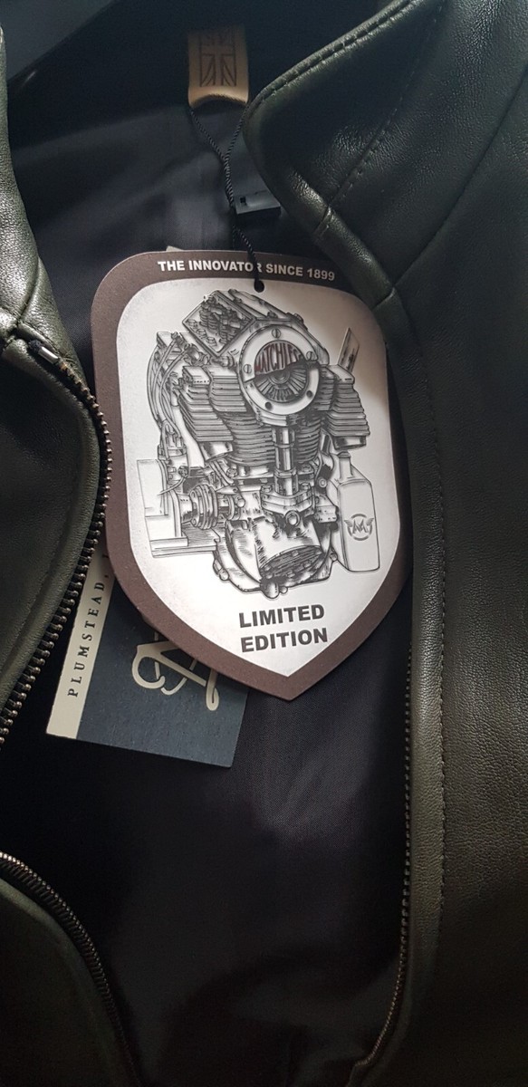 Matchless Craig Olive Leather Blouson Jacket Men's Medium Size 48 NEW,  ITALY