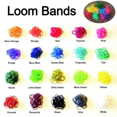 LOOM BANDS ASSORTED BRACELET MAKING MULTI COLOUR 600-15000 RUBBER DIY KIDS UK