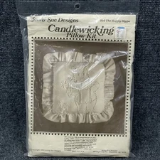 Candlewicking Pillow Kit The Happy Hippo #910 Crafts 1982 USA 18x18 Sealed