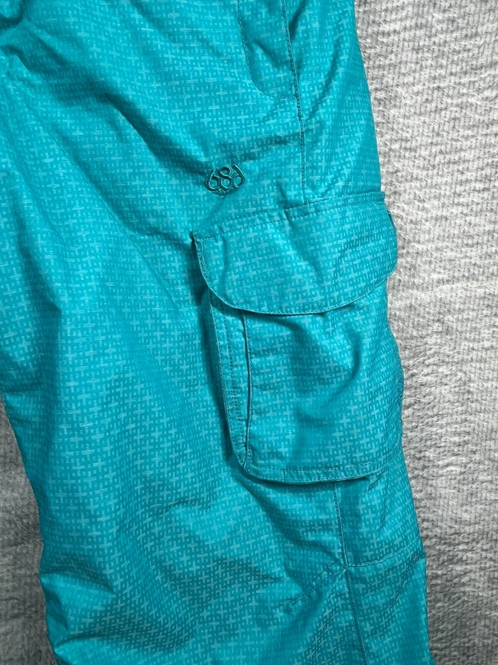 Calças de snowboard 686 meninas grandes forradas inteligentes isoladas azul água 30x27 - Imagem 2 de 4