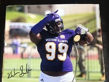KHALEN SAUNDERS WESTERN ILLINOIS LEATHERNECKS SIGNED 8X10 PHOTO W/COA Chiefs KC
