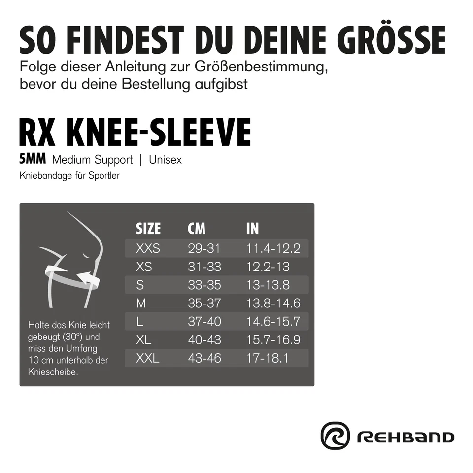 Rehband Kniebandagen 1 Paar Kniestütze Knieschutz Bandage-Knie Knieschoner 5 mm - Bild 2 von 2