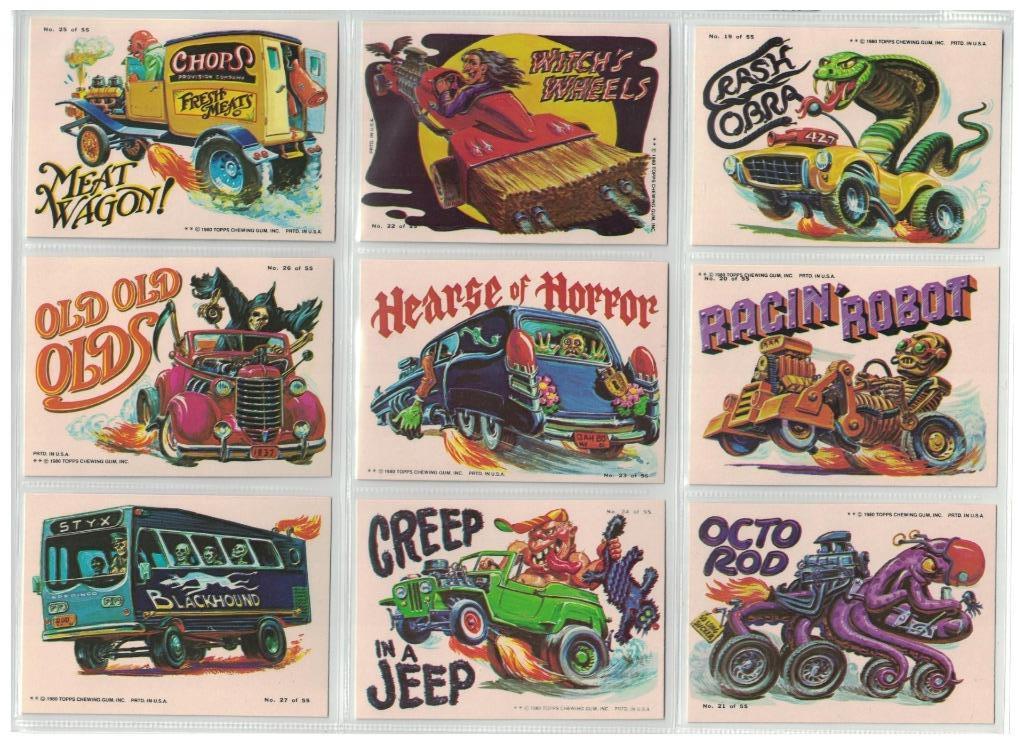 ら*ょ様 60s 〜 80s まとめ売り 10枚 vintage ビンテージ バ 1980 WEIRD WHEELS FULL SET 55 CARDS LIKE WACKY PACKAGES or GARBAGE