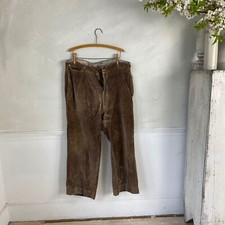 Soft Brown Corduroy Pants 1920s-30s French Workwear Work Wear Timeworn Pants