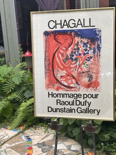 Marc Chagall Framed Gallery Exhibition Poster Hommage pour Raoul Dufy Lithograph - Picture 10 of 17