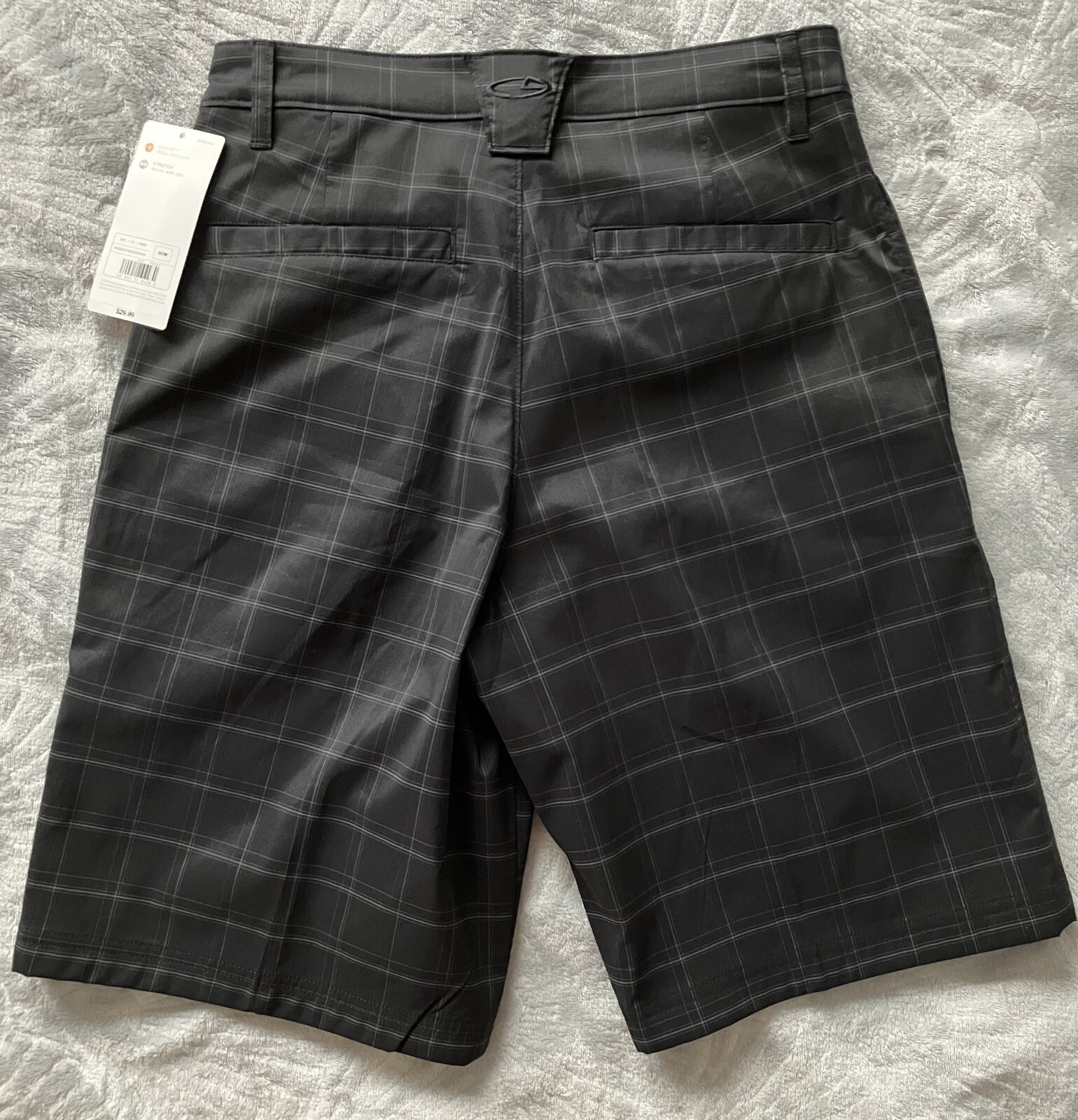 Champion Duo Dry Men's Casual Sports Golf Shorts 30W Black/Gray Plaid