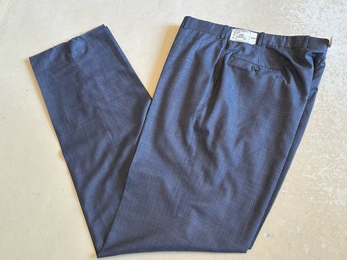 Brooks Brothers Mens Vintage Gray Wool Tailored Pants Sz 40L NWT