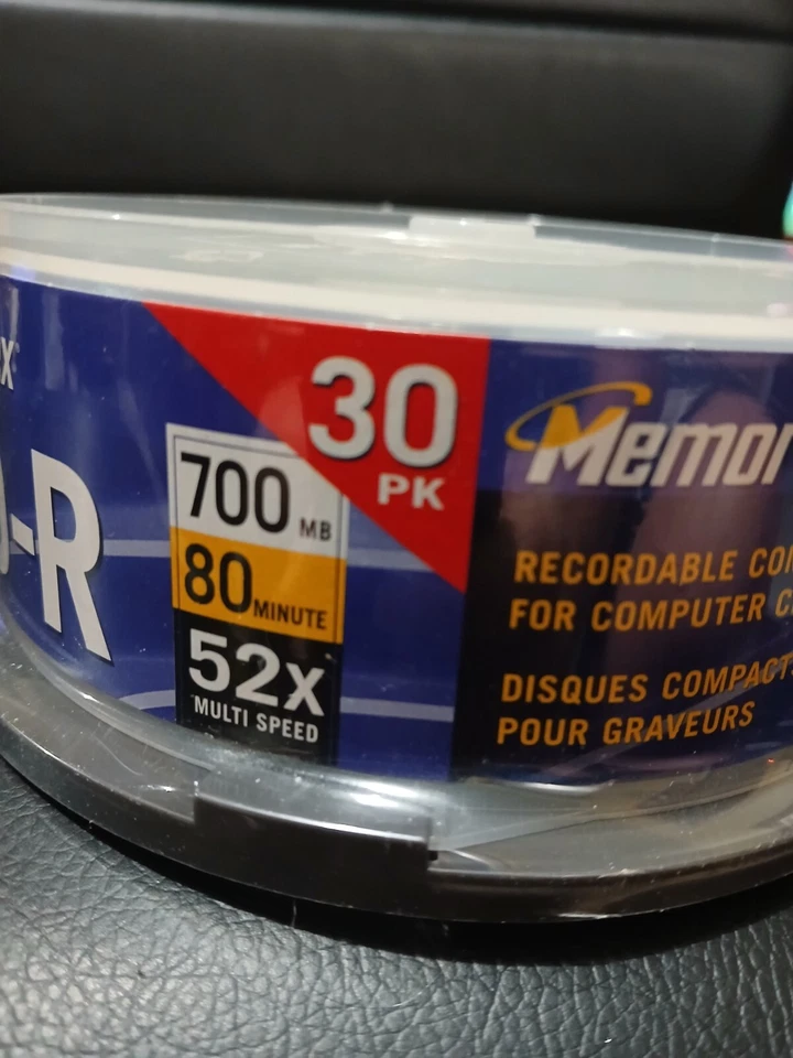 Memorex CD-R 52x Multi Speed 700MB 80 Min Recordable 30 Pack Blank Discs New - Image 3 of 4