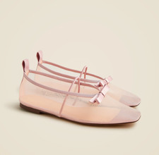New J.CREW Size 7 Quinn Mary Jane Ballet Flats in Mesh in Warm Blush 138 CA796