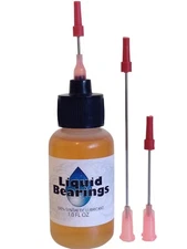 Liquid Bearings w/3 needles, BEST 100%-synthetic train oil for all model RR!