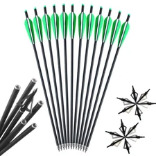 12Pcs 20 Inch Crossbow Bolts and Crossbow Broadheads Set Carbon Crossbow Arrows