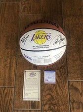 LAKERS Shaq Fisher Horry & Richmond Signed Basketball LE 2002 NBA CHAMPIONS PSA