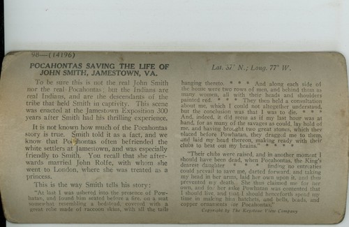 Pocahontas Pleading for John Jamestown Exposition Indian Stereoview - Picture 3 of 4