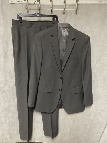 Pronto Uomo Men 2 Button Suit 38L Blazer Gray Wool Blend Coat Jacket Pants 32X35 - Picture 1 of 19