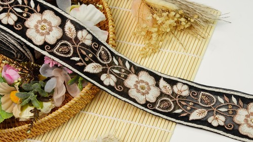 FCL 1 Meter Embroidery Indian Saree Lace 8 Cm Trim Embellishment wedding Sewon - Picture 3 of 13
