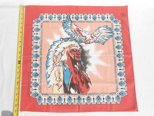 Vintage Indianer Kopfschmuck Bandana Southwestern Adler Schal Handarbeit in USA - Bild 2 von 12