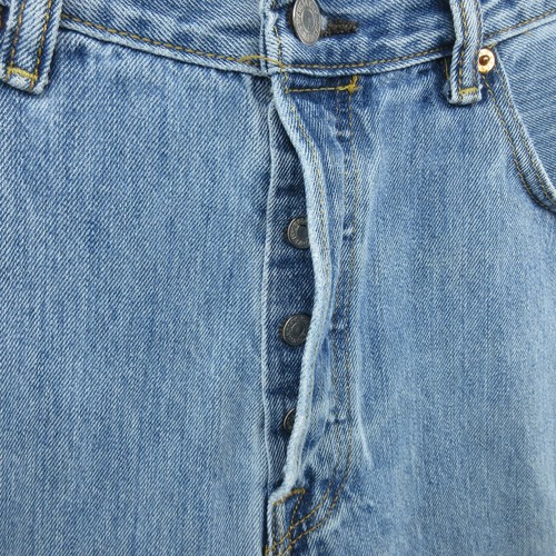 Levis Jeans Mens 35x34 (Fits 33x32) Blue 501 Straight Button Fly American Denim - Picture 5 of 24