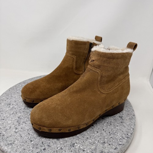 Madewell Boots Womens 8.5 Marceline Clog Shearling Brown Suede Leather with Flaw - Picture 14 of 22