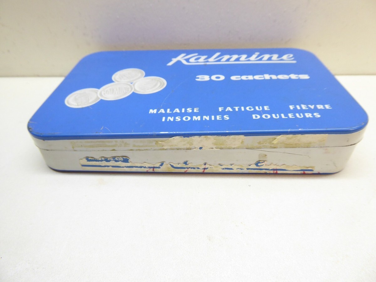Boite ancienne vide de médicaments. Cachets Kalmine TBE - Collection
