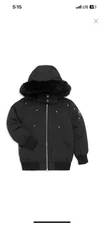 BRAND NEW Moose Knuckles Black Fur Bomber - Kids Size M. 10-12 Black/Black