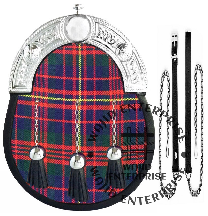 Cameron Tartan Kilt Sporran Celtic Cantle Full Dress Sporran