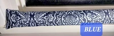 Door Draft Stopper, Cedar Filled, Window Draft Stopper, Paisley, Floral, Blue