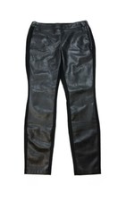 White House Black Market Women's Black Faux Leather Legging Pants Sz 4