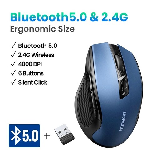 UGREEN Wireless Mouse 2.4G with USB Receiver, 5-Level 4000 DPI 6 Buttons - Picture 8 of 10