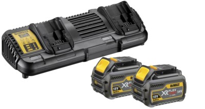 DEWALT FLEXVOLT Starter-Set DCB132T2 - 2x 6,0 Ah Akku + Doppelladegerät