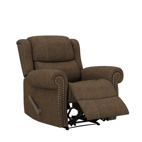 ProLounger Wall Hugger Recliner in Distressed Saddle Brown Faux Leather