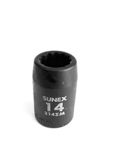 Sunex 214zm 14mm 1/2" Drive 12 Point Shallow Impact Socket Metric Tools 12pt New