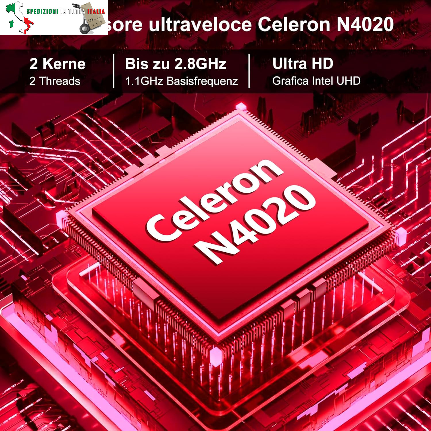 AOCWEI Notebook 14'' Celeron N4020 con WiFi 6 e 256GB foto 2