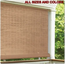 Cordless Roll Up Blind Sun Shade Outdoor Patio Deck UV Protection Window Colors