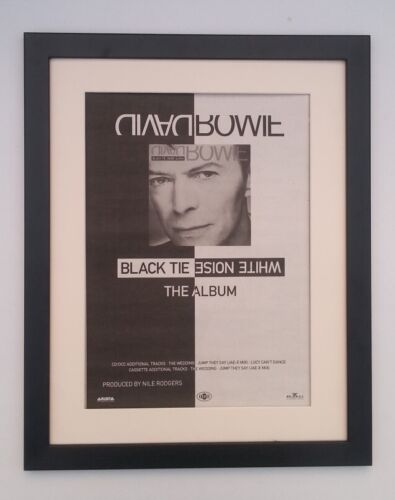 DAVID BOWIE*Black Tie/White Noise*1993*ORIGINAL*POSTER*AD*FRAMED*FAST WORLD SHIP - Afbeelding 1 van 5