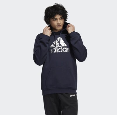 adidas Liquid Foil Badge Of Sport Graphic Hoodie Legend Ink/Silver