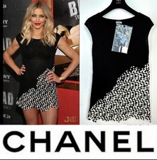 4K Chanel 2011 Cameron Black White Crochet Mini Dress 36 38 2 4 6 Top Tunic S M