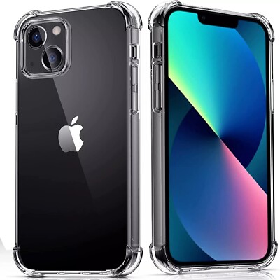 For iPhone 15 14 13 12 11 Pro Max Plus Silicone Slim Case Shockproof Cover CLEAR