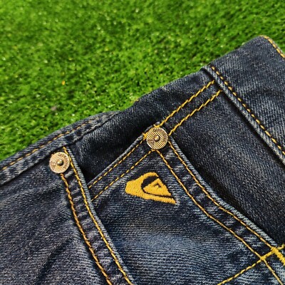 Vintage Quicksilver Jeans Mens 32 Straight Leg Blue Faded dark