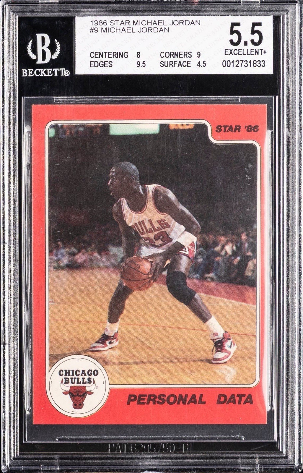 1986 Star Michael Jordan #9 Personal Data (RC) BGS 5.5