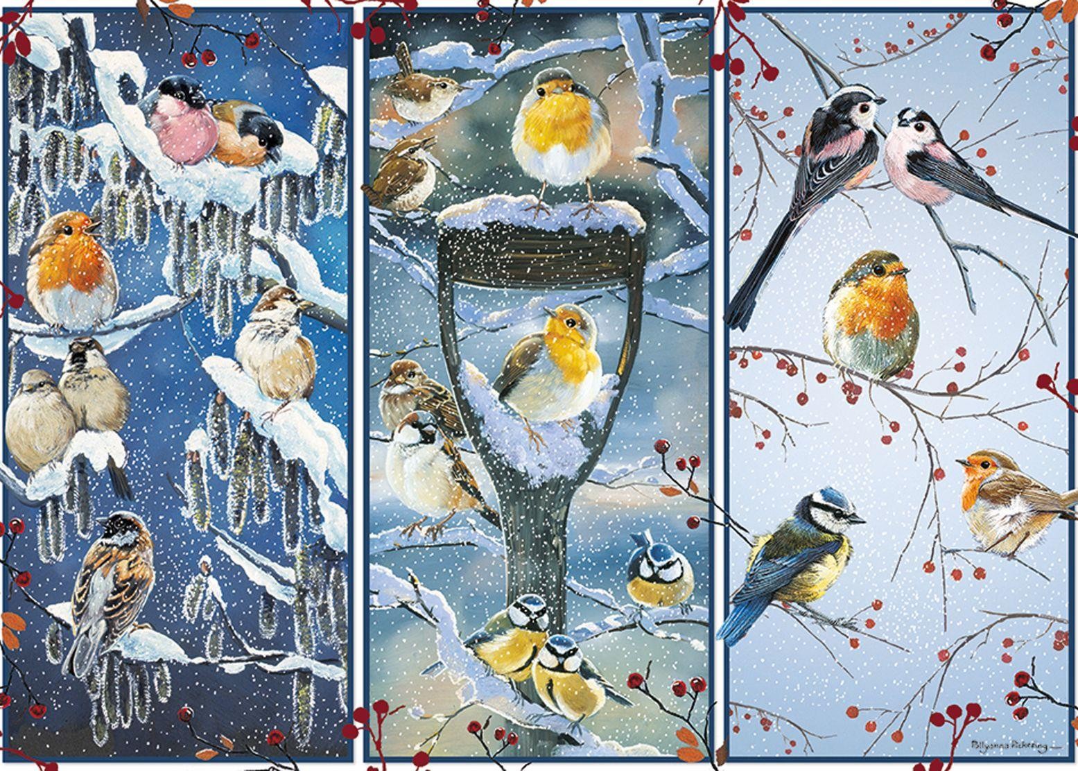 Otter House Snowy Garden Birds Jigsaw Puzzle (1000 Pieces)