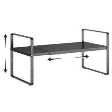 16.5-27’’L Expandable Cabinet Shelf Organizers, Stackable Metal Shel