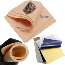 3MM Tattoo Skin Practice Kit - Romlon 21Pcs Fake Skin and Transfer Paper Kit ...
